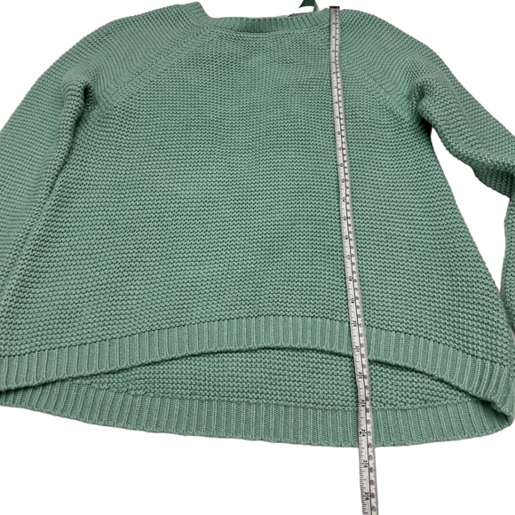 Anthropology Green Knit Long Sleeve Sweater Ribbon Tie On Back Size S - Picture 11 of 12